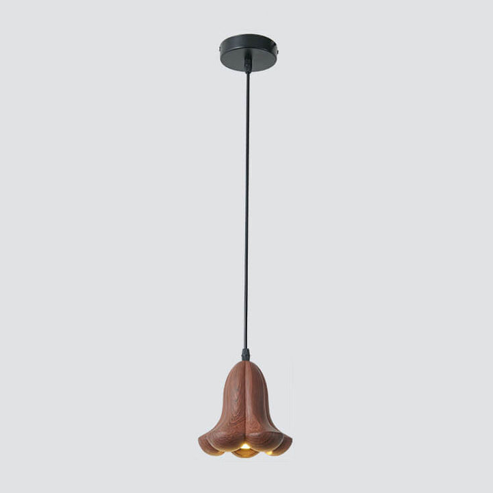 Retro Wabi-Sabi Trompetenblume Harzschirm 1-Licht Pendelleuchte 