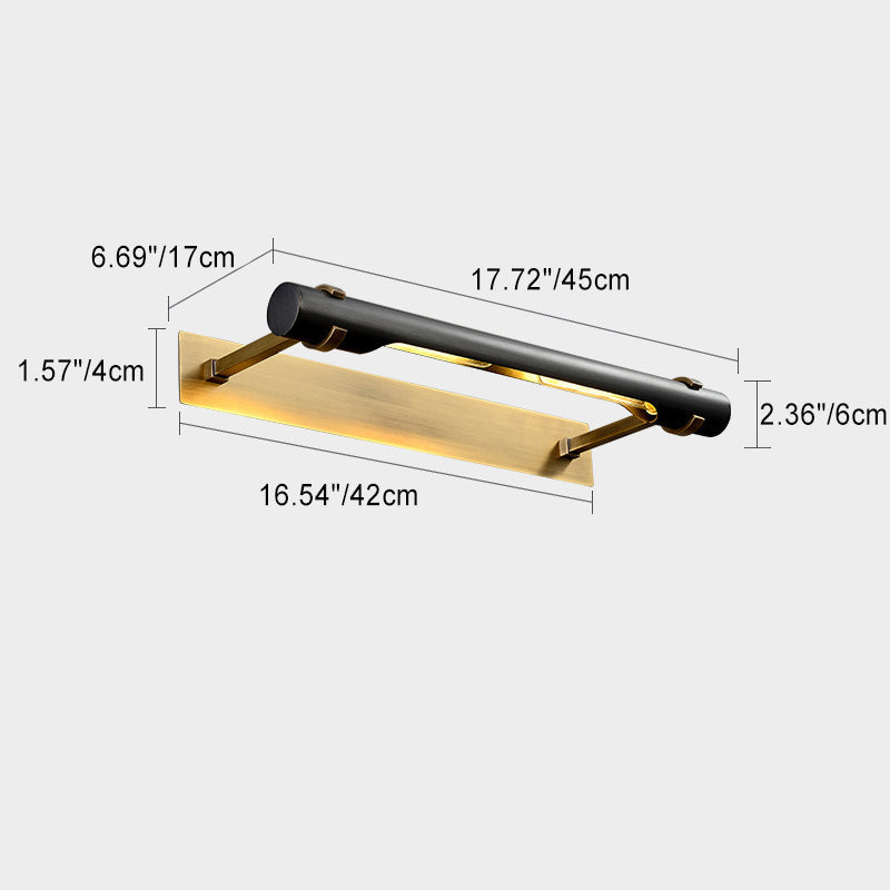 Zeitgenössische Luxus-Antik-Messing-Streifen 2-Licht Spiegel Front Wandleuchte Lampe für Badezimmer 
