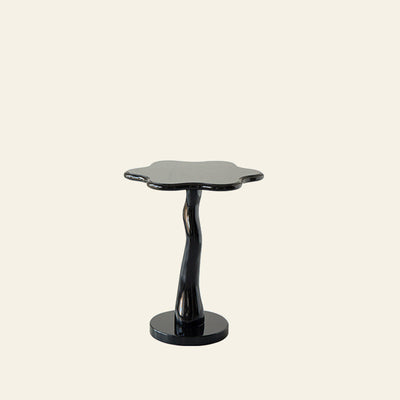 Table d'appoint en bois et fer avec design traditionnel de pétales ronds pour salon 