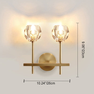 Moderne Luxus Schüssel Stahl Kristall 1/2-Licht Wand Leuchte Lampe Für Wohnzimmer 