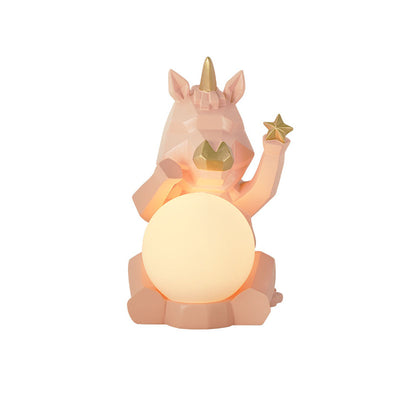 Zeitgenössische kreative Harz-Einhorn-Glaslampe 1-Licht Kinder-Tischlampe für das Schlafzimmer 