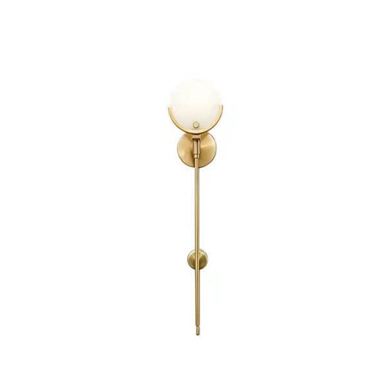 Moderne minimalistische runde Kugel Eisen Marmor 1-Licht Wandleuchte für Wohnzimmer 