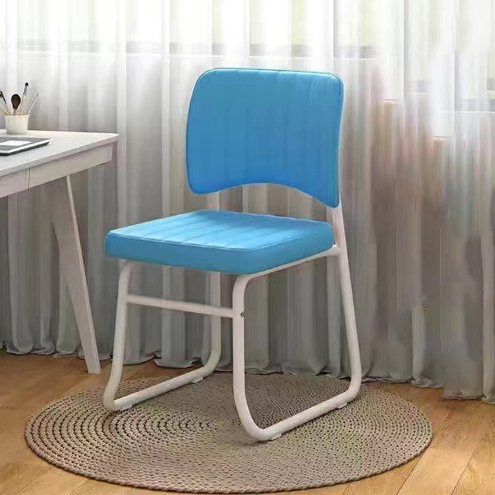 Modern Minimalist Square Faux Leather Steel Stackable Desk Chair Backrest For Home Office