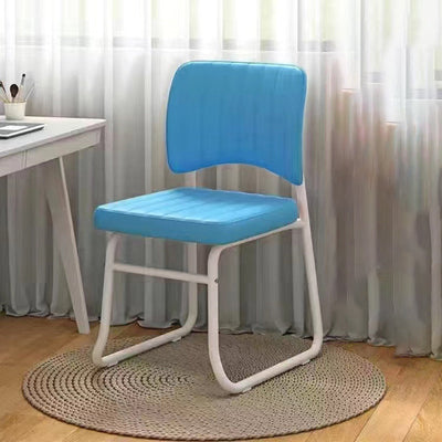 Moderner minimalistischer quadratischer PU-Leder stapelbarer Schreibtischstuhl mit Rückenlehne für das Home-Office 