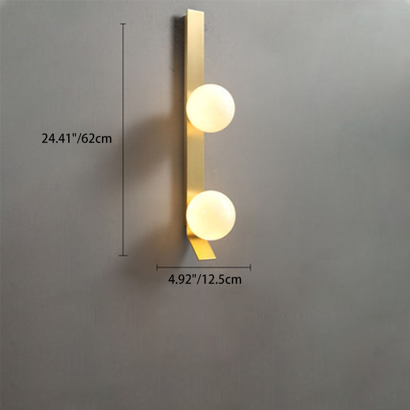 Simplicité Contemporaine Applique Murale en Fer avec Abat-jour en Verre en Forme de Boule 1/2-Lumière pour Salon 