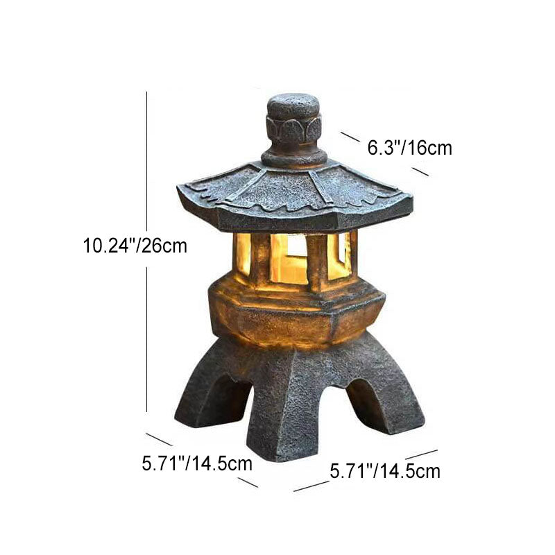 Retro dekorative Solar-Turmharz-LED-Außenlandschaftsbeleuchtung 
