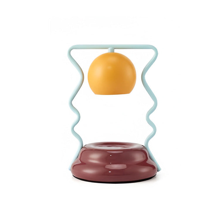 Lámpara de mesa de cera derretida de 1 luz con base de cerámica en forma de casa de hongo de hierro creativo contemporáneo para dormitorio 
