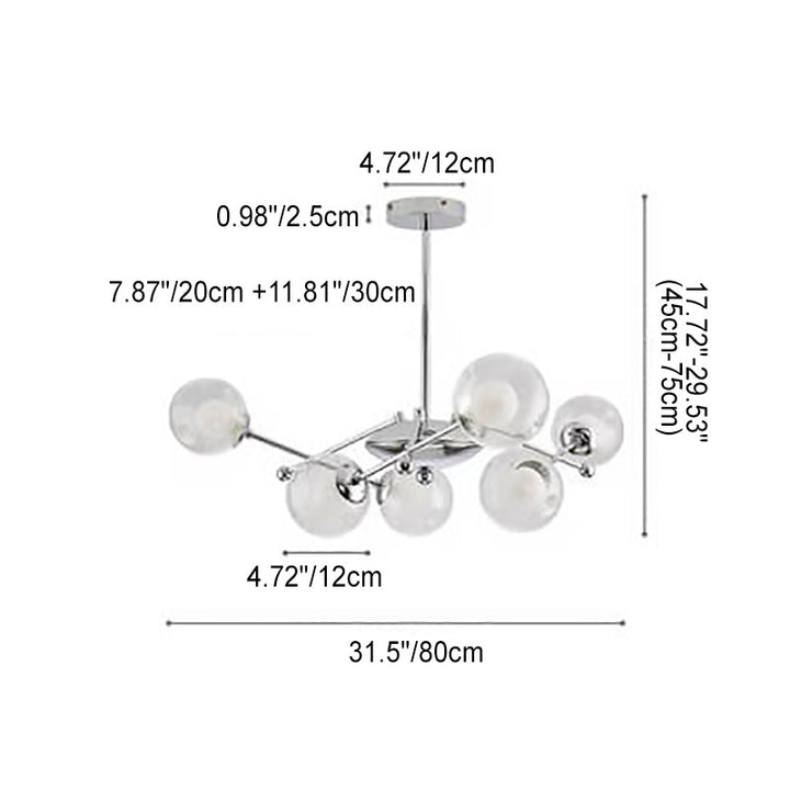 Lustre moderne créatif avec constellation de la Balance en fer 4/6/8/10 lumières 