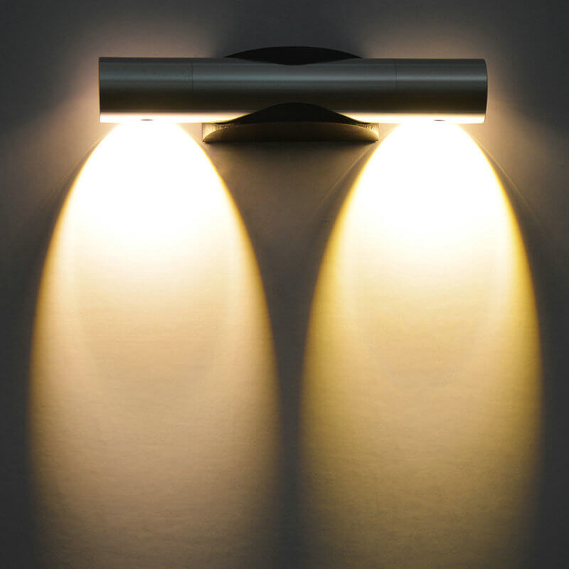 Lampe applique murale LED en aluminium rotative cylindrique moderne et créative 