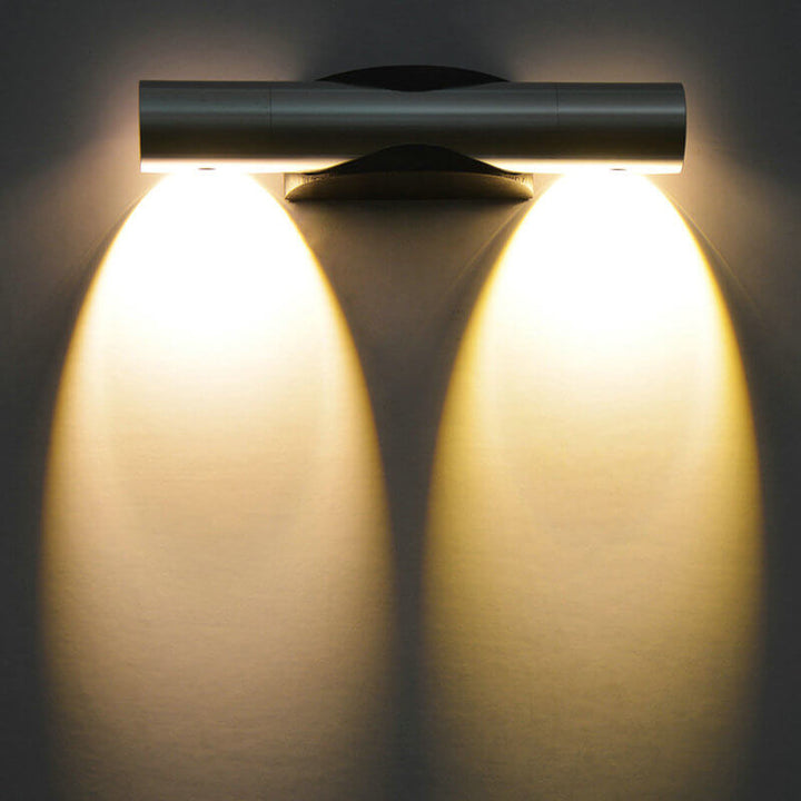 Modern Minimalist Acrylic Aluminum Cylinder Rotating LED Wall Sconce Lamp For Living Room & Bedroom