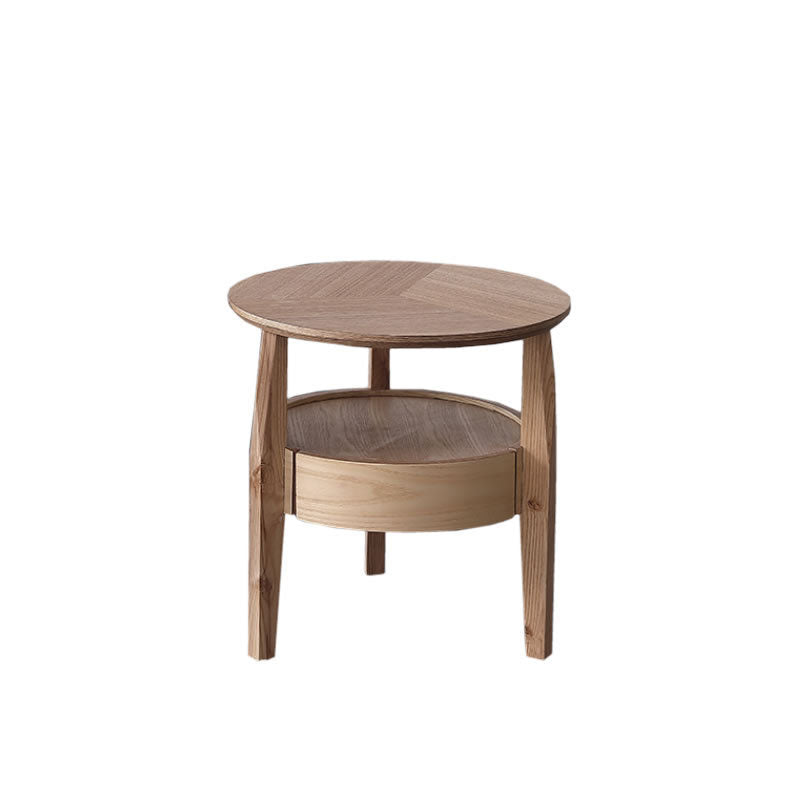 Table basse ronde en bois minimaliste moderne double pour salon 