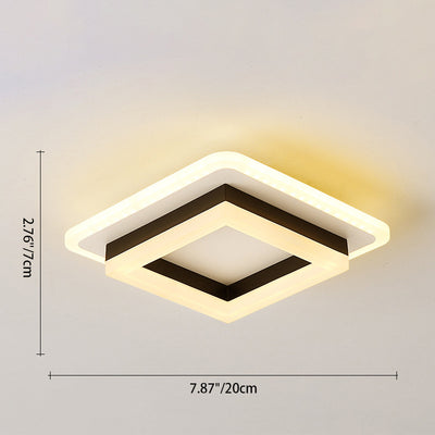 Luz de techo LED de montaje empotrado con pantalla cuadrada redonda geométrica acrílica de simplicidad moderna para sala de estar 