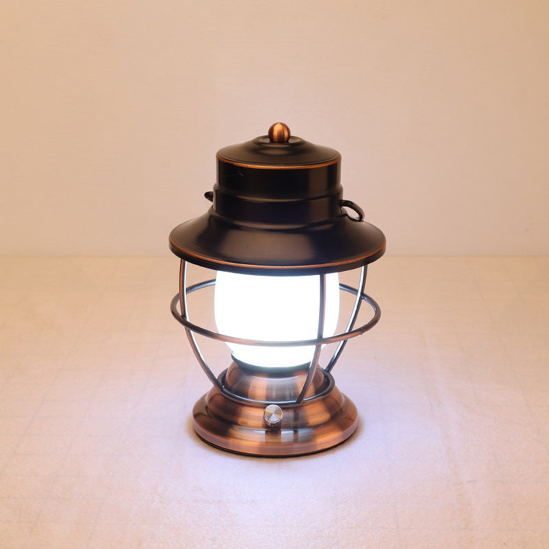 Lampe de table LED cylindrique en acrylique fer rechargeable étanche de style ferme traditionnelle pour salle de divertissement 
