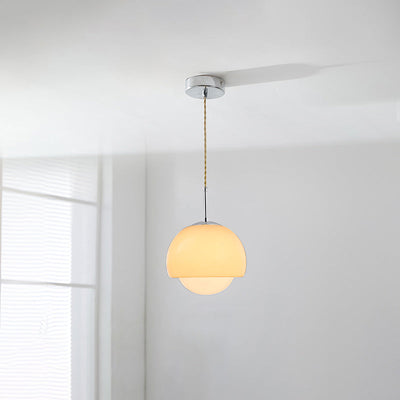 Moderne minimalistische runde Kugel Glas Eisen 1-Licht Pendelleuchte für Wohnzimmer 