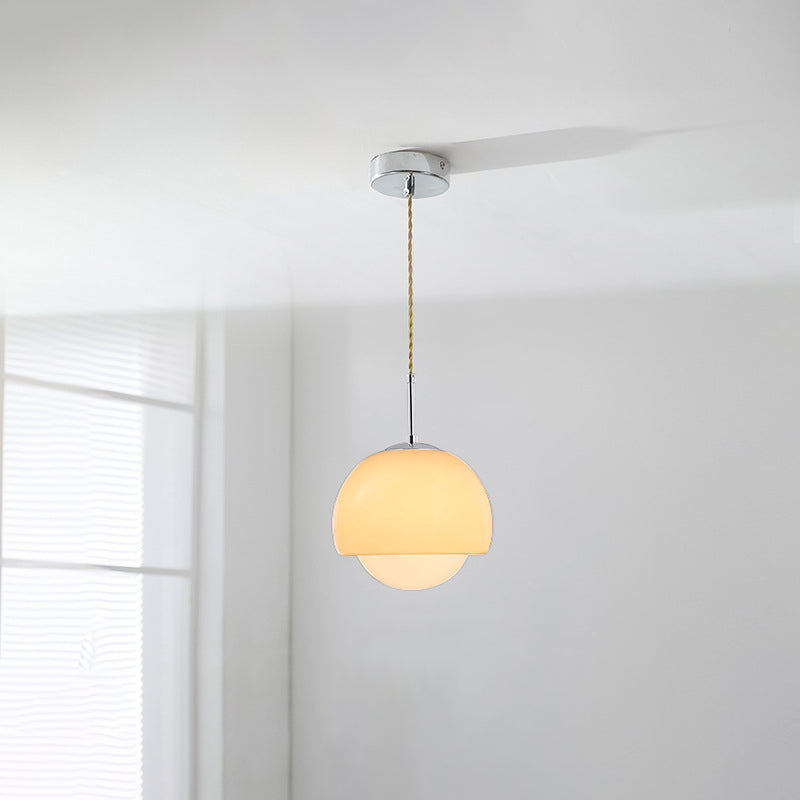 Moderne minimalistische runde Kugel Glas Eisen 1-Licht Pendelleuchte für Wohnzimmer 