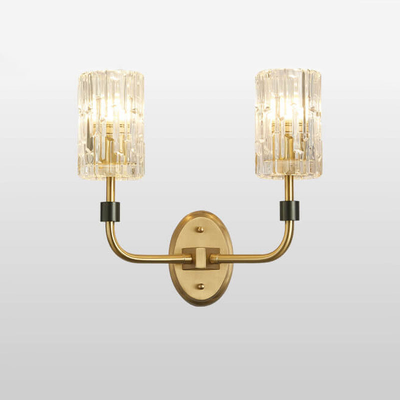 Modern Luxury Glass Cup Copper 1/2 Light Wall Sconce Lamp For Bedroom