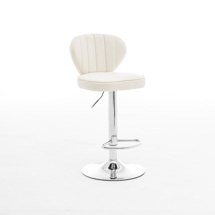 Tabouret de bar carré moderne minimaliste en cuir avec dossier et repose-pieds pour salle à manger 