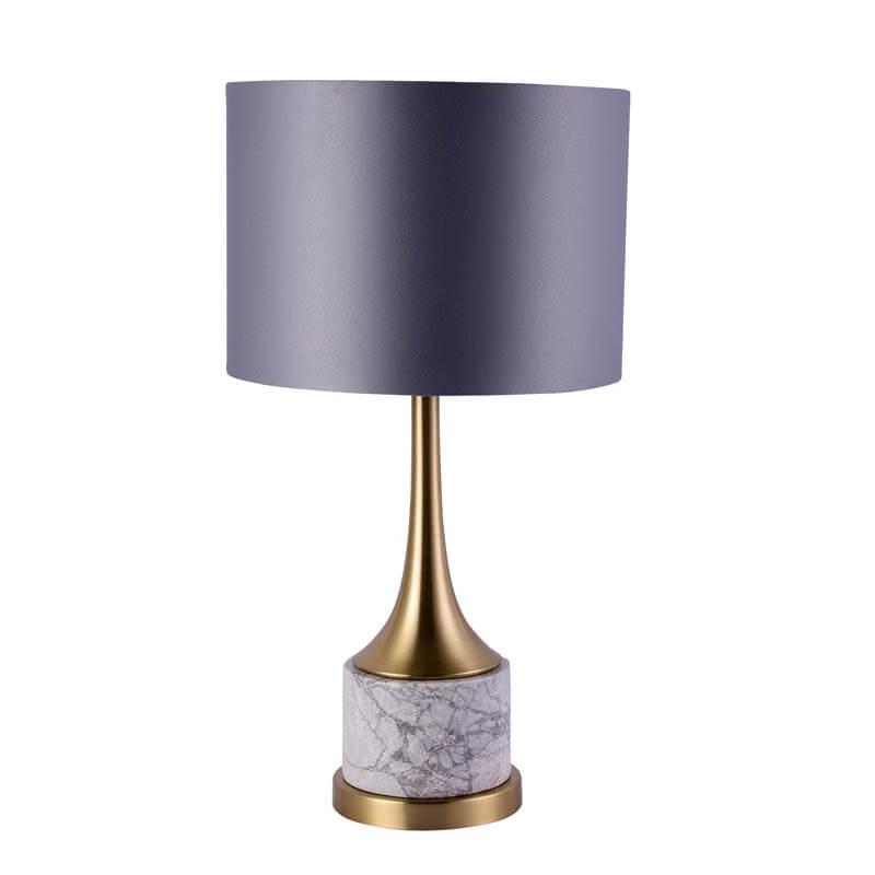 Contemporary Nordic Marble Cylinder 1-Light Table Lamp For Bedroom