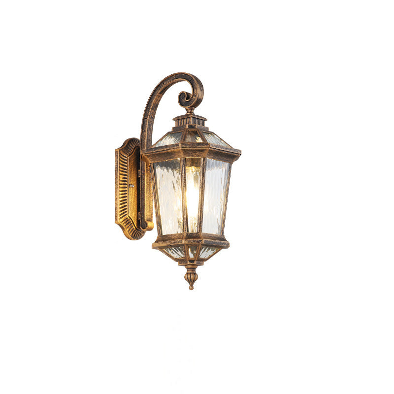Lampe murale à un feu en cylindre octogonal en verre d&