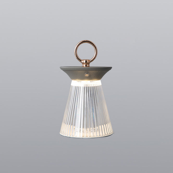 Lámpara de Mesa LED Portátil de Hierro Acrílico Semi-Cónica de Simplicidad Contemporánea Luz Nocturna para Dormitorio 