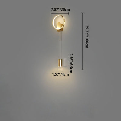 Moderne Luxus Wandlampe aus Schmiedeeisen und Acrylzylinder mit LED für das Wohnzimmer 