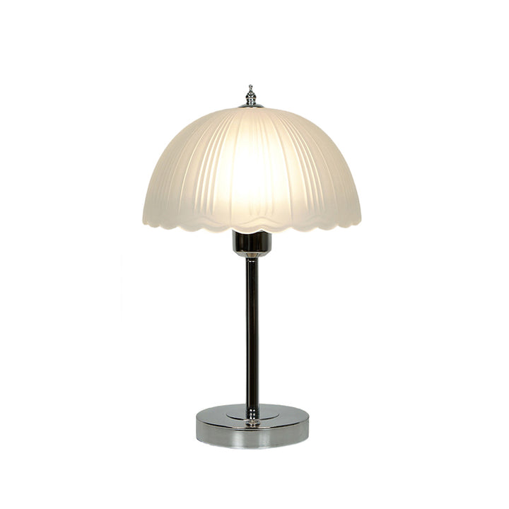 Contemporary Nordic Iron Glass Dome Petal 1-Light Table Lamp For Bedside