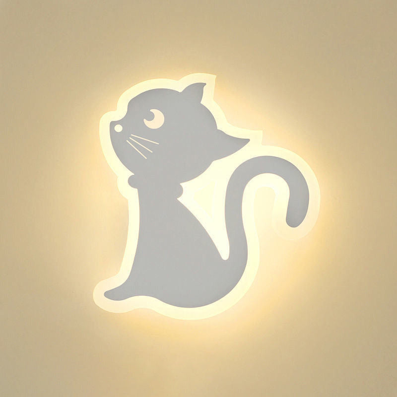 Zeitgenössische kreative Acryl Katze Design Eisen LED Wandleuchte Lampe für Schlafzimmer 