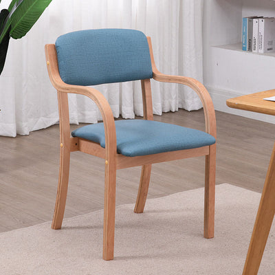 Chaise de salle à manger moderne en tissu, bois, éponge, carrée, incurvée, avec dossier et accoudoirs 