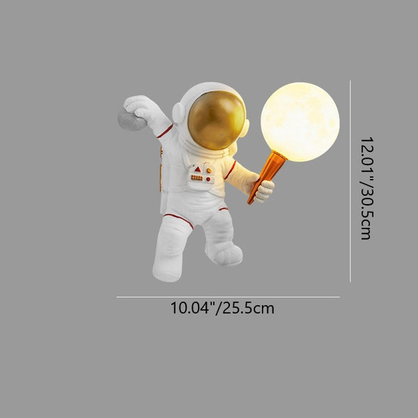 Zeitgenössische kreative Cartoon Astronaut Harz ABS 1-Licht Wandleuchte Lampe für Schlafzimmer 