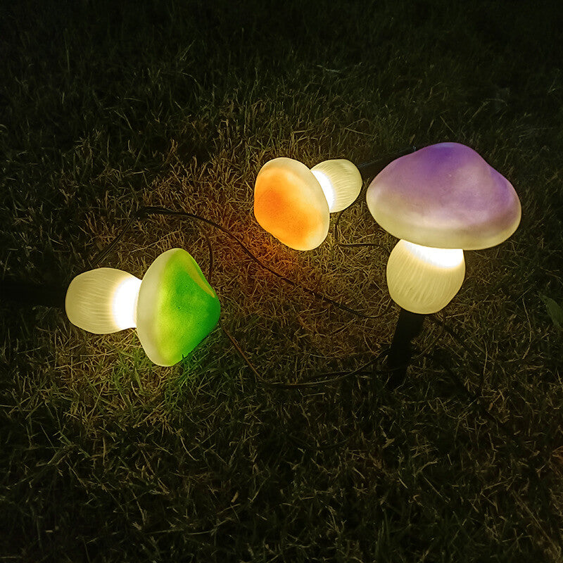Solar Outdoor Mushroom Shape LED Garden Lawn Ground Insert Landscape Light