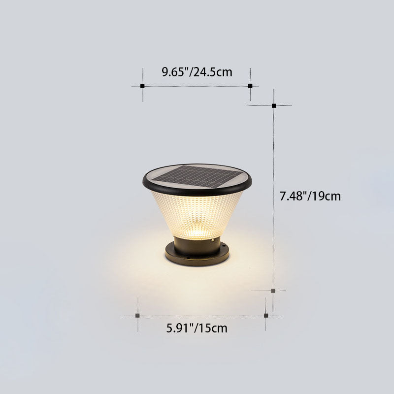 Moderne Einfachheit Solar Quadratisch Runde Aluminium Acryl LED Pfostenkopf Licht Für Garten 