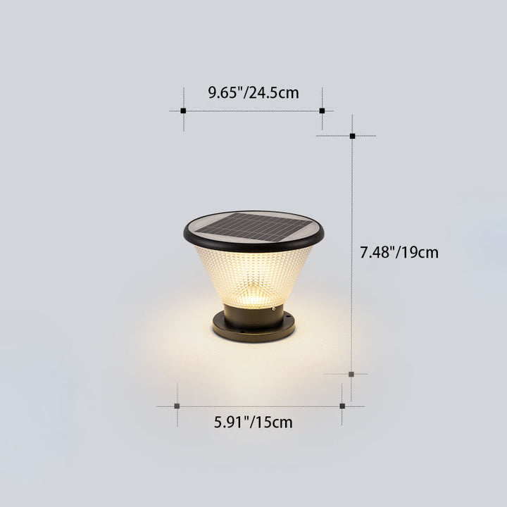 Moderne Einfachheit Solar Quadratisch Runde Aluminium Acryl LED Pfostenkopf Licht Für Garten 