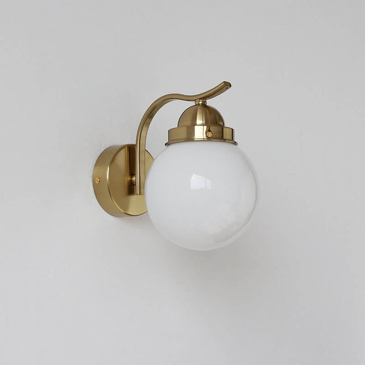 Lámpara Aplique de Pared de 1 Luz con Bola de Vidrio de Simplicidad Moderna para Sala de Estar 