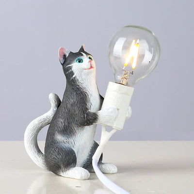 Modern Creative Resin Kitten Decor 1-Light Mini Table Lamp