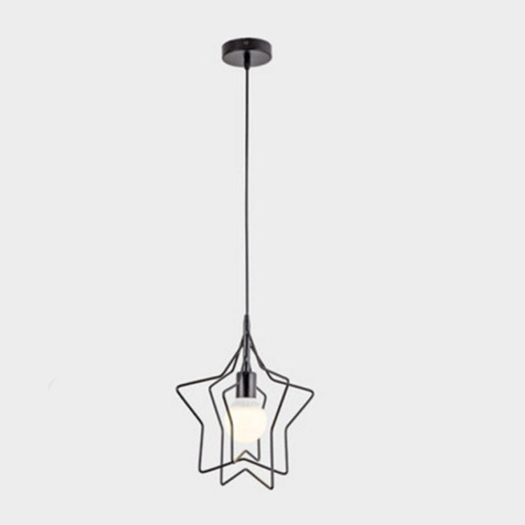 Contemporary Scandinavian Triple Star Iron 1-Light Pendant Light For Living Room