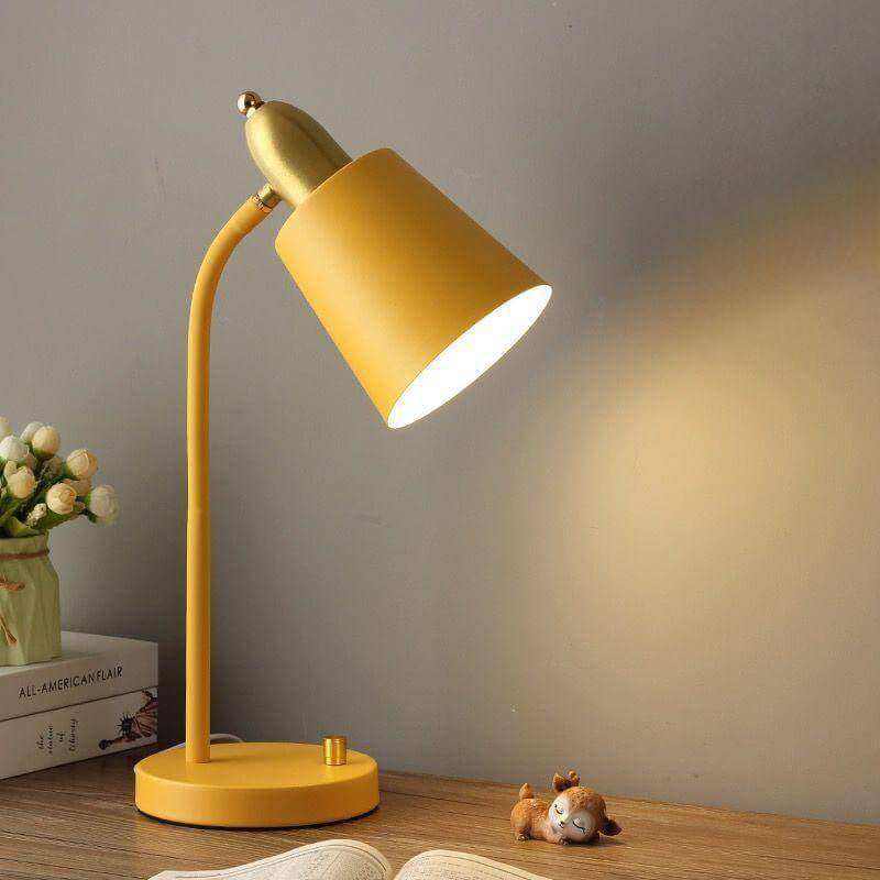Moderner Macaron Zylinder-Tischlampe aus Schmiedeeisen mit 1 Licht 