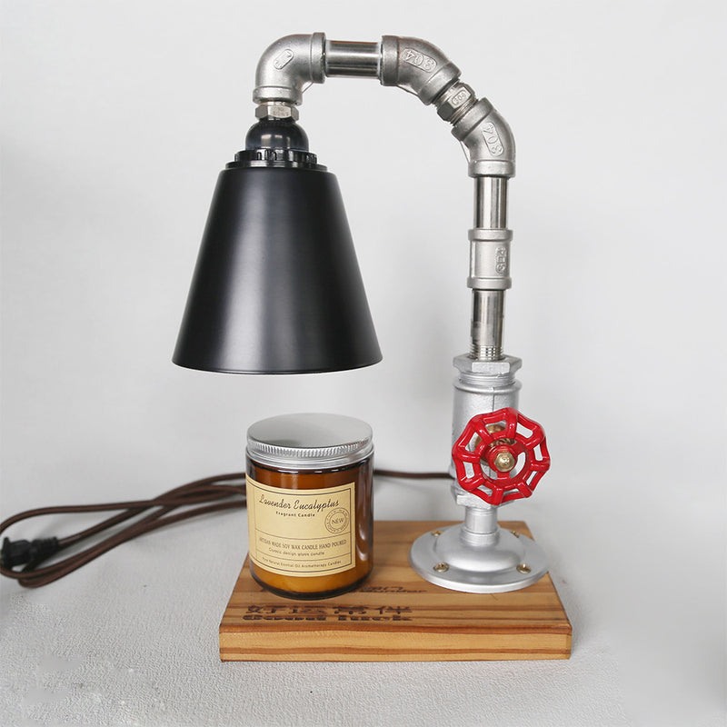 Contemporary Industrial Plumbing Stainless Steel 1-Light Aroma Melt Wax Table Lamp For Bedroom