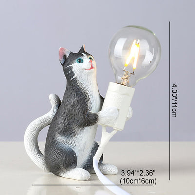 Modern Creative Resin Kitten Decor 1-Light Mini Table Lamp