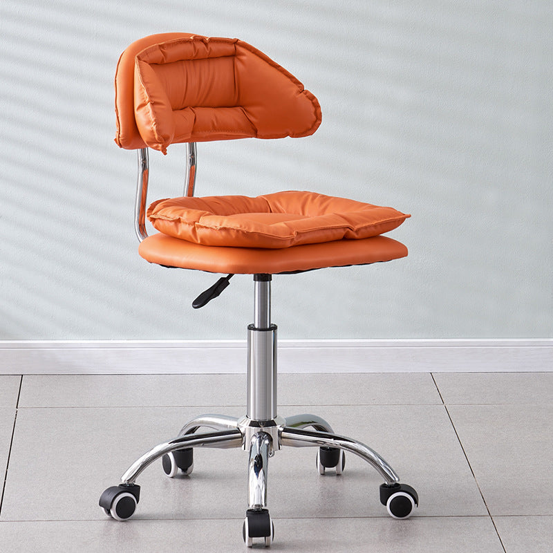 Moderner minimalistischer quadratischer Kissenleder-Metall-Barhocker mit Rückenlehne, höhenverstellbar für Esszimmer 