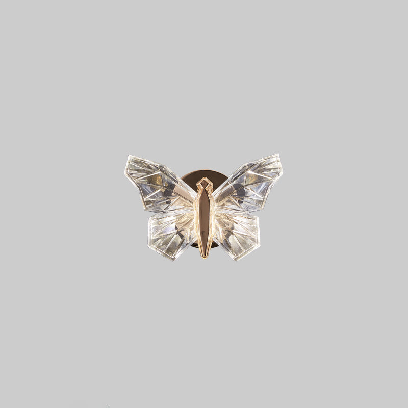 Zeitgenössische kreative Schmetterling Hardware Aluminium Acryl LED Wandleuchte Lampe für Wohnzimmer 