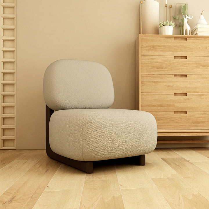 Contemporary Nordic Square Rectangular Fabric Pine Accent Chair Backrest For Living Room