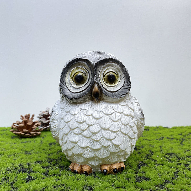 Solar Modern Creative Resin Owl Decoration LED Outdoor Landscape Light