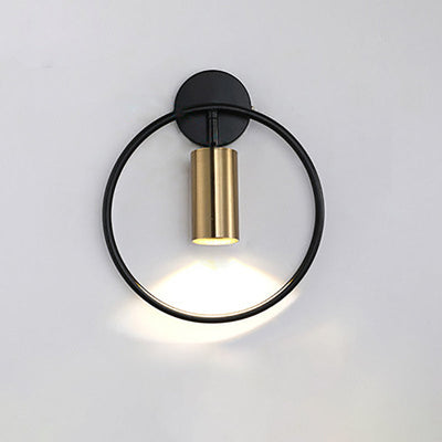 Applique murale moderne simplicité en fer cercle cylindre 1 lumière pour chevet 