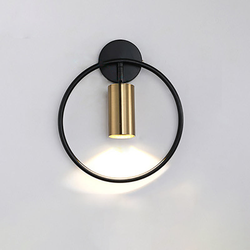 Applique murale moderne simplicité en fer cercle cylindre 1 lumière pour chevet 