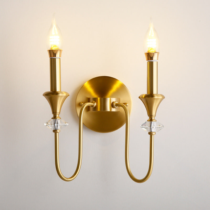 Applique Murale 1 Lumière en Verre de Cuivre Traditionnelle Française pour Chambre 