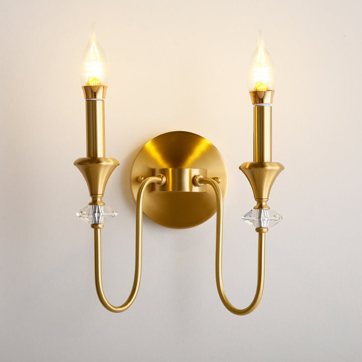 Applique Murale 1 Lumière en Verre de Cuivre Traditionnelle Française pour Chambre 