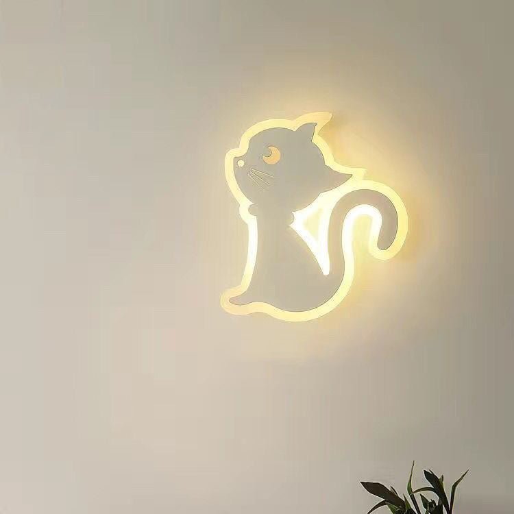 Moderne Einfachheit Cartoon Katze Eisen Acryl LED Wand Leuchte Lampe Für Schlafzimmer 