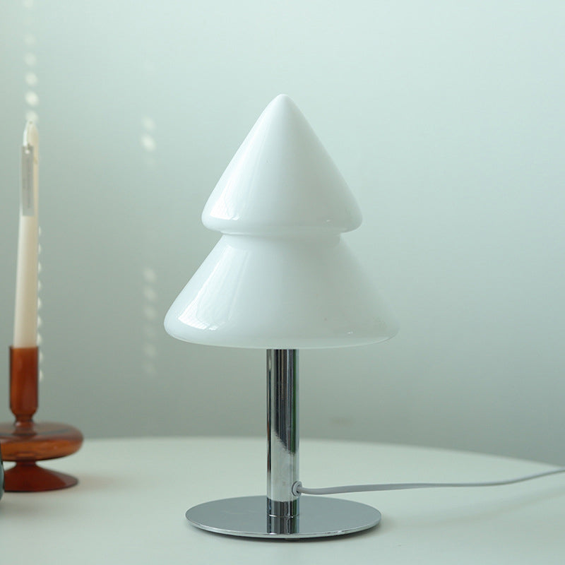 Modern Art Deco Iron Glass Christmas Tree LED Table Lamp For Bedroom