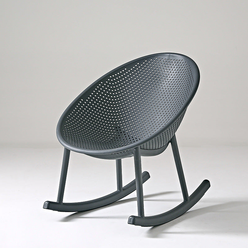 Chaise ovale créative contemporaine en plastique PP avec dossier et accoudoirs pour salon 