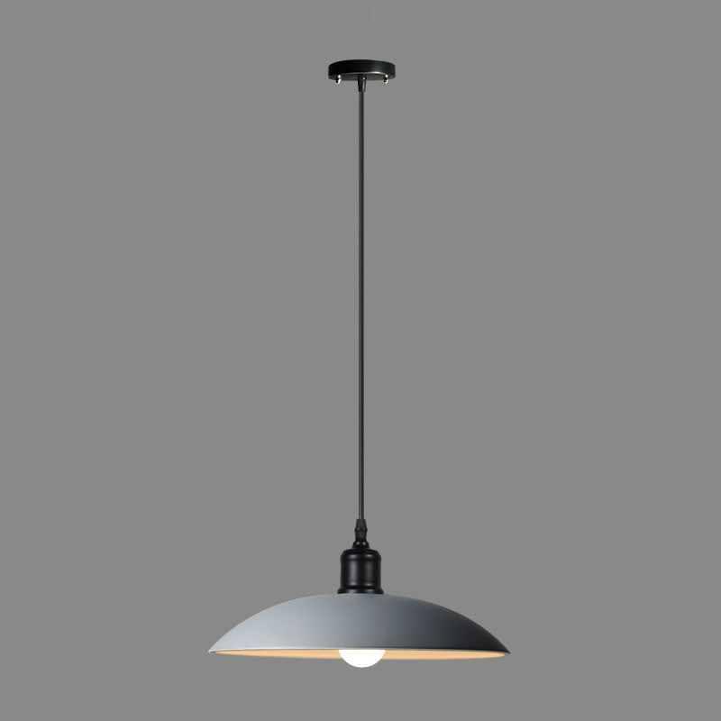 Suspension luminaire à disque en fer forgé à personnalité simple industrielle 1 lumière 